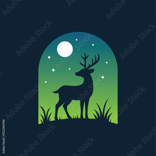 deer vector concept logo template design