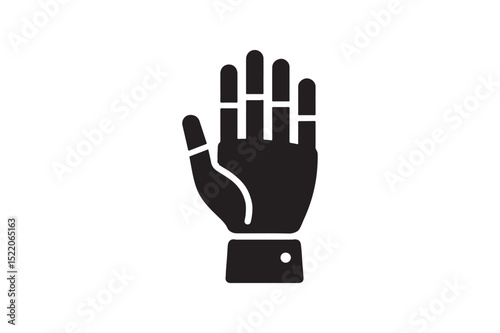 Bionic Hand Icon icon silhouette vector with white background