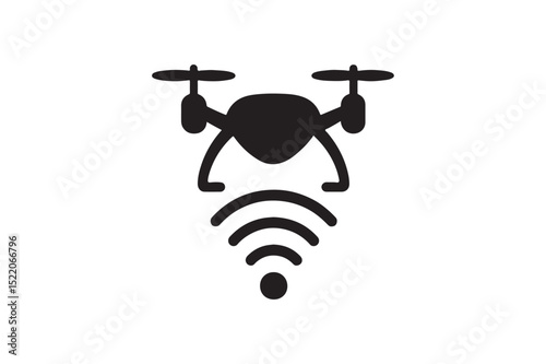 Drone Control Pulse icon silhouette vector with white background