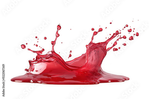 Dynamic red liquid splash png, water, juice, paint, fluid motion, abstract design element, graphic resource, transparent background, isolated on transparent background