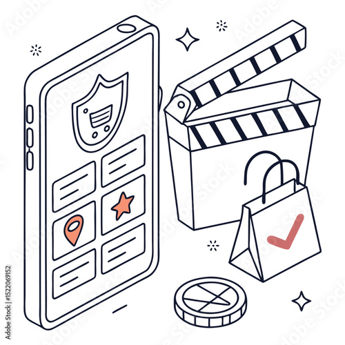 Digital mobile phone interface with commerce and content creation