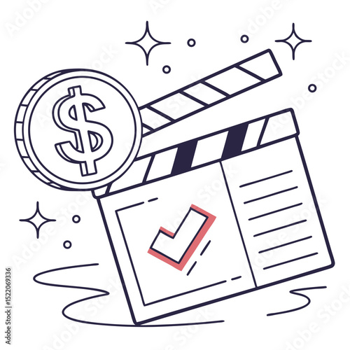 Financial film production concept illustration