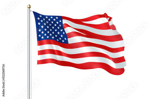 Waving american flag png, usa flag clipart, patriotic symbol, independence day, memorial day, labor day, flagpole, united states flag isolated on transparent background