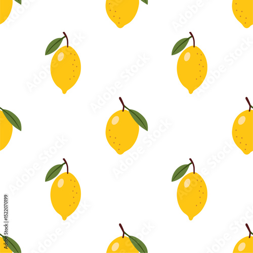 Seamless pattern with cute lemon.
