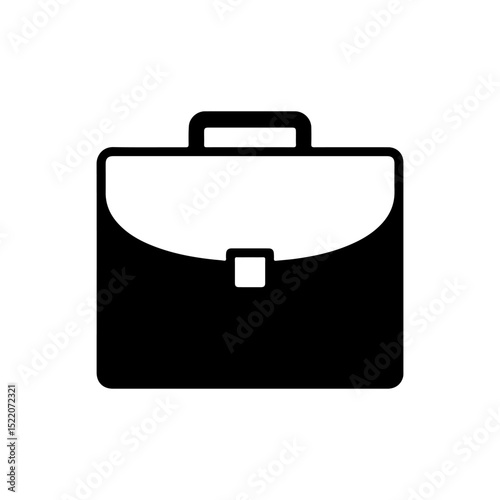 Briefcase silhouette icon vector flat design on white background