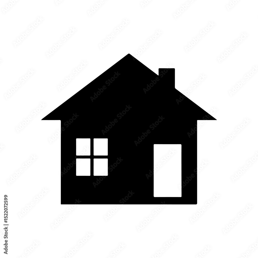 Home silhouette icon vector flat design on white background Home silhouette icon vector flat design on white background