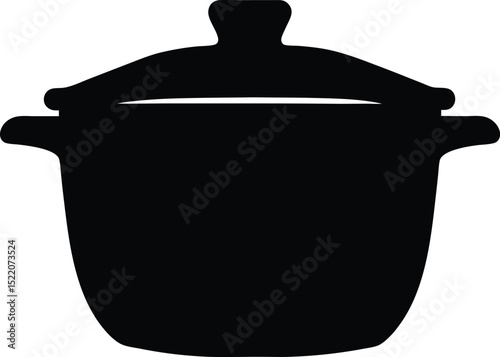 Cooking pot silhouette vector, Cooking pot icon