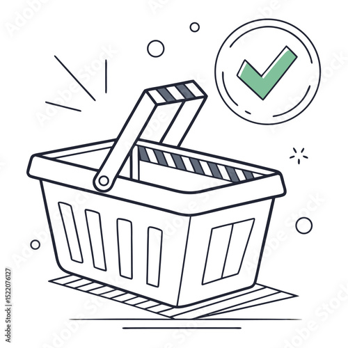 Open shopping basket illustration