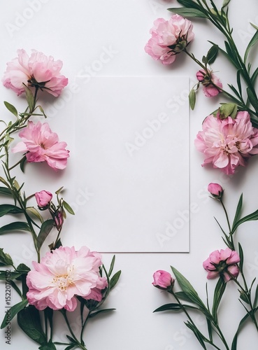Soft Pink Flower Arrangement. Gentle Botanical Design for Greeting Cards, Announcements, and Celebratory Event Promotions.