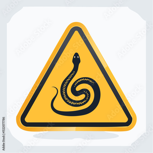 Vector warning sign for snake presence in hiking or bush areas
