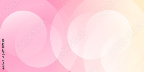 Minimalist banner background, pastel colorful, pink and yellow gradations. Circle effect style geometric, abstract background. eps 10.