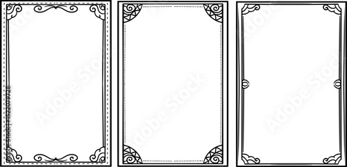 book cover ornament with black and white line art vintage style