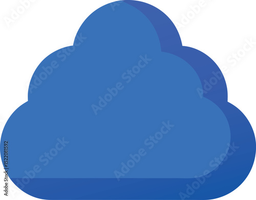 cloud icon in blue minimalistic flat design vector eps.