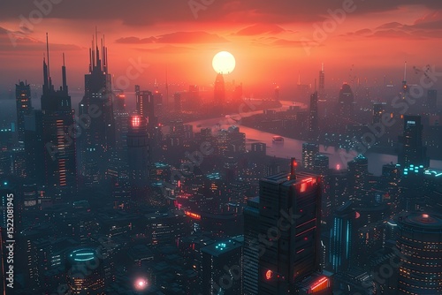 Ultra Quality Picture of Editorial Take on the Futuristic Cityscapes at Twilight