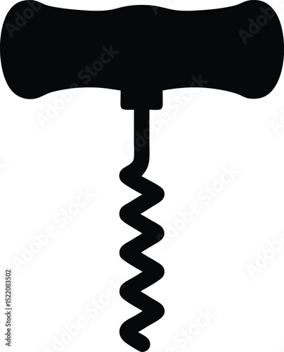 Corkscrew vector icon, corkscrew silhouette