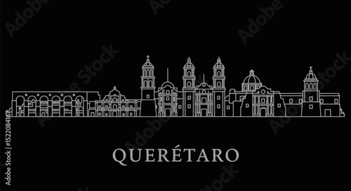 Queretaro Skyline Outline. (1)