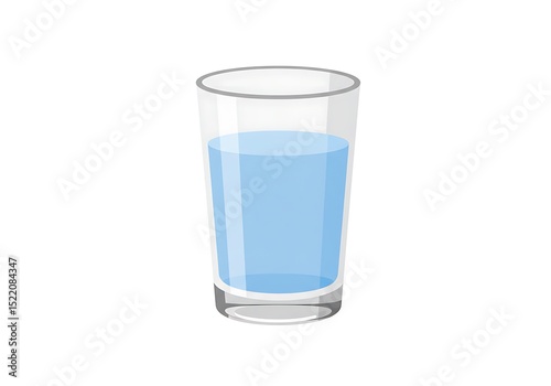 A drinking glass filled halfway with water, transparent vector illustration