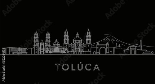 Toluca Mexico Skyline Vector Silhouette.