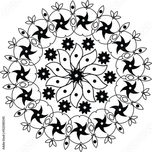 vector pattern mandala design four