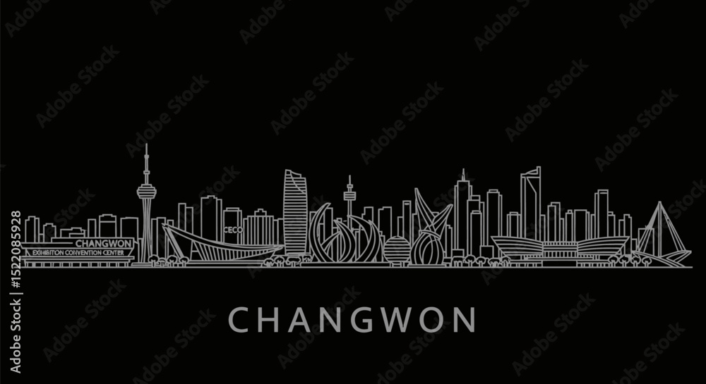 Fototapeta premium Changwon City Skyline.