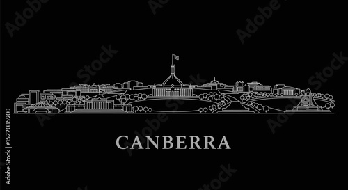 Canberra Skyline Outline.