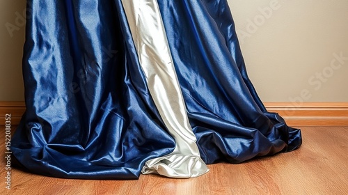 Drapery, Interior, Two-tone Curtains, Elegant Room, Home Decor, Soft Light photo