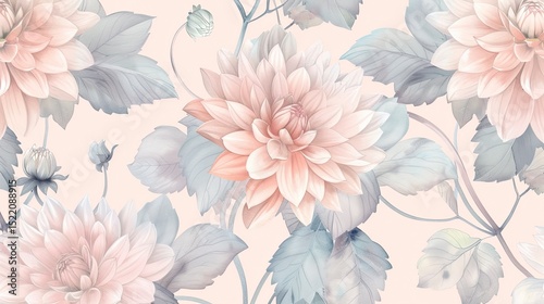 Delicate floral pattern with soft pastel colors