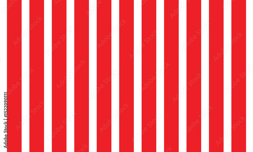 Naklejka premium Vertical red and white stripes background. Seamless and repeating pattern. Editable template. Vector illustration.&nbsp;EPS&nbsp;10&nbsp;. 