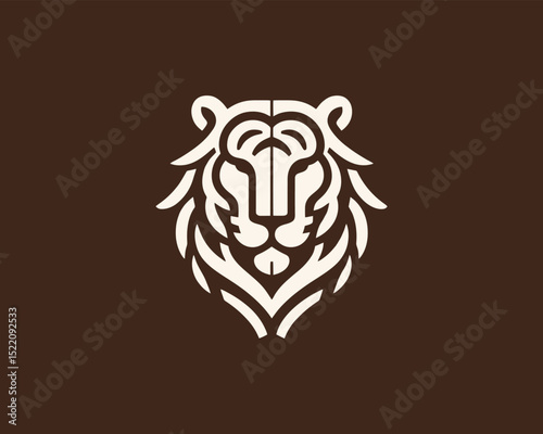 Simple tiger head icon for corporate branding