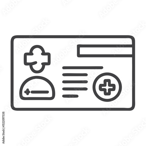 Health Insurance Card Icon for Healthcare Websites, Medical Service Providers, Insurance Companies, Patient Portals, and Financial Planning Resources