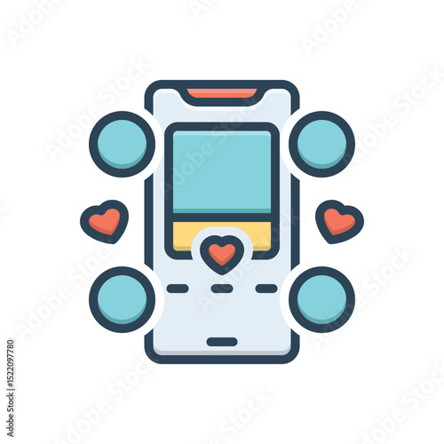 Color illustration icon for media