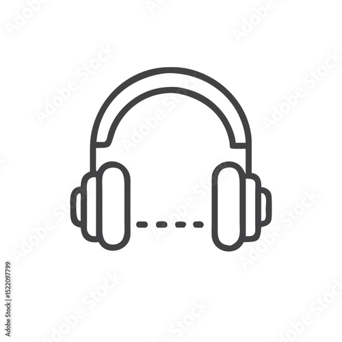 Podcast with headphones icon for media blogs, podcast websites, audio content, entertainment, communication, education