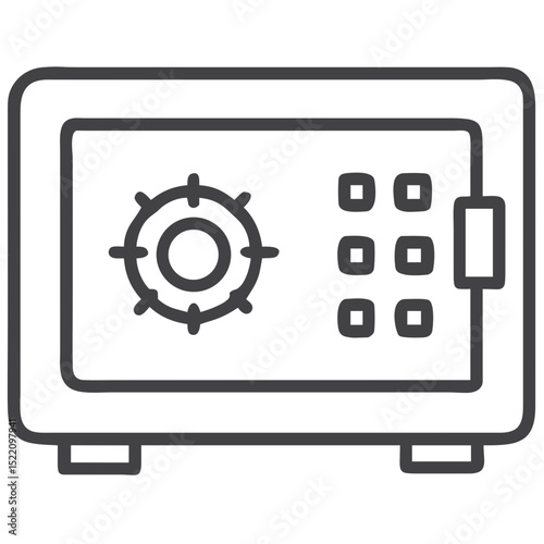 Safe Deposit Box Icon for Banking Apps, Security Websites, Financial Services, Insurance Companies and Asset Protection Materials