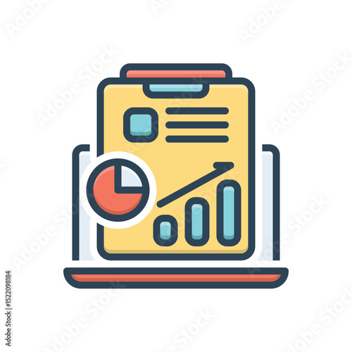 Color illustration icon for reporting