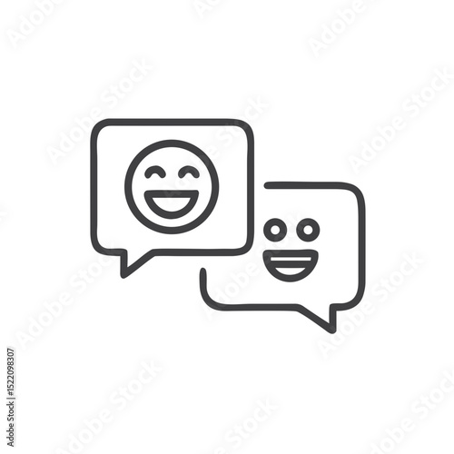 Speech Bubble with Emoji Icon for Social Media Apps, Messaging Platforms and Communication Design Materials - Digital Expression Symbol