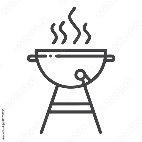 Summer Barbecue Grill Icon for Food Apps, Outdoor Event Promotions, Restaurant Menus and Cooking Websites - Seasonal Cooking Symbol
