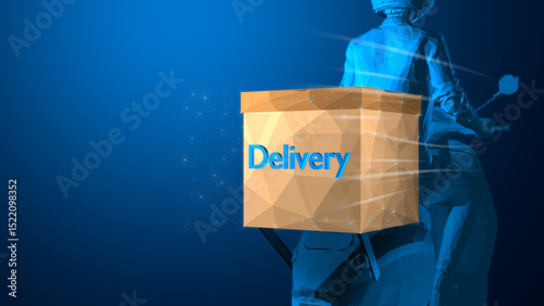 A digital representation of a delivery package emphasizing speed and efficiency in modern logistics.