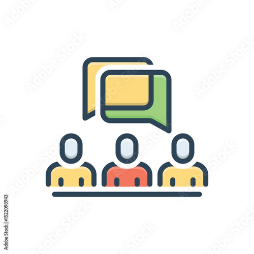 Color illustration icon for discussion