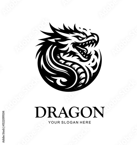 Dragon Logo Design, Chinese belief legend animal illustration