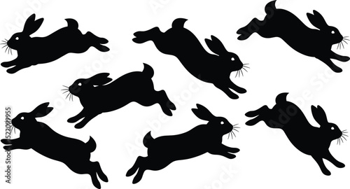 collection of rabbit silhouettes