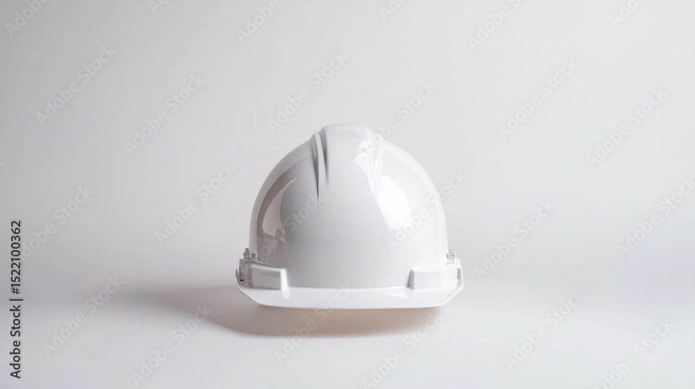 Fototapeta premium A white hard hat with a white background