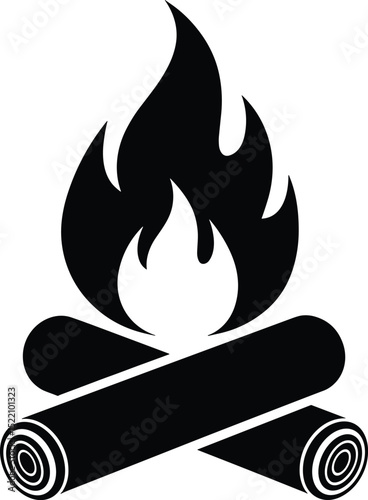 fire flat line icon, flames, flame bonfire vector illustration