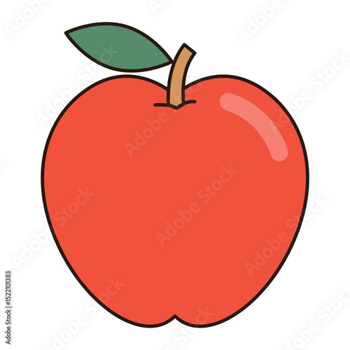 APPLE fruit icon illustration simple outline food drawing isolated single object doodle minimalist element symbol clean flat vector