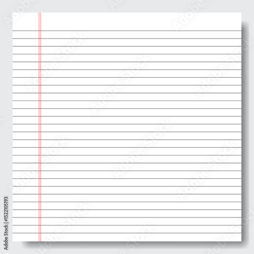 Lined paper with horizontal blue lines and a vertical red margin on the left side