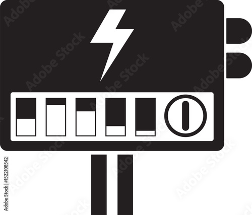 Electrical panel board icon vector illustration