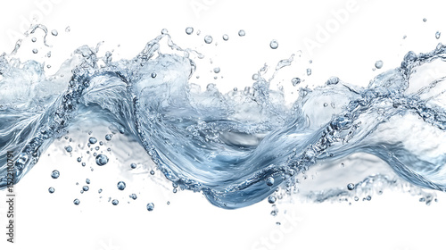 Dynamic water splash isolated on black background