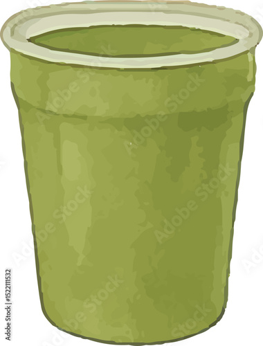A tall glass of iced matcha drink, chilled and refreshing, with a vibrant green hue. Ideal for summer beverages or a healthy tea break