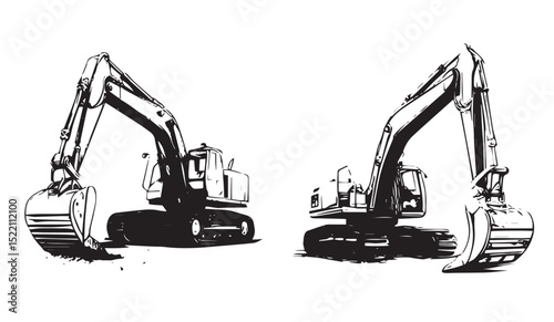 excavator vector illustration