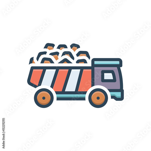 Color illustration icon for overburden