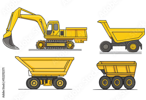 Vector Set of Construction Vehicles

